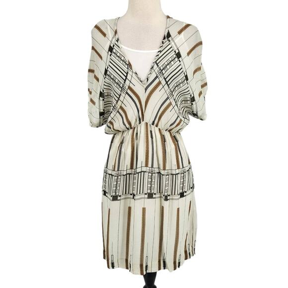 Ottod’Ame Silk Art Deco Sheer Dress Italy Size 42 / US 6 Medium - Picture 1 of 9